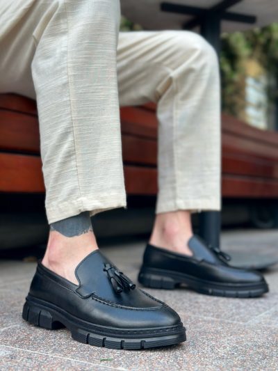 BA0240 Püsküllü Cilt Klasik Yüksek Taban Casual Erkek Ayakkabı