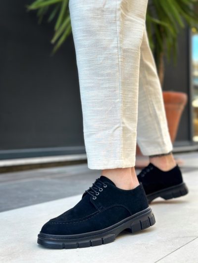 BA0237 Bağcıklı Klasik Siyah Taban  Süet Casual Erkek Ayakkabı