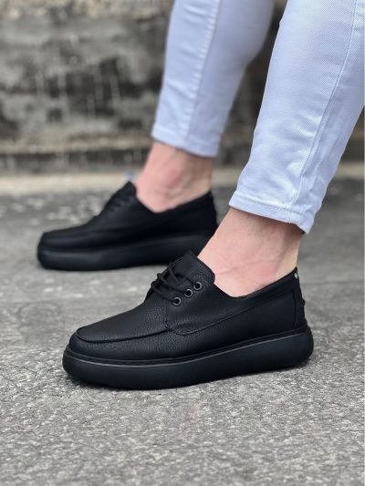 Wagoon WG508 Kömür Cilt Ortopedik Taban Erkek Casual Ayakkabı